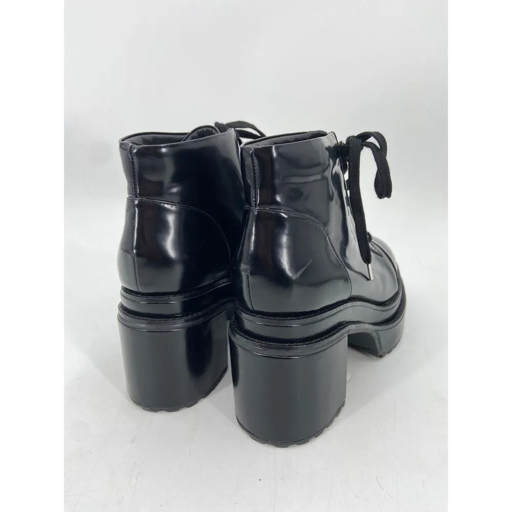 Cult Gaia Bratz Black Leather Platform Lug Block Heel Lace Up Boots Size 40 - Image 4