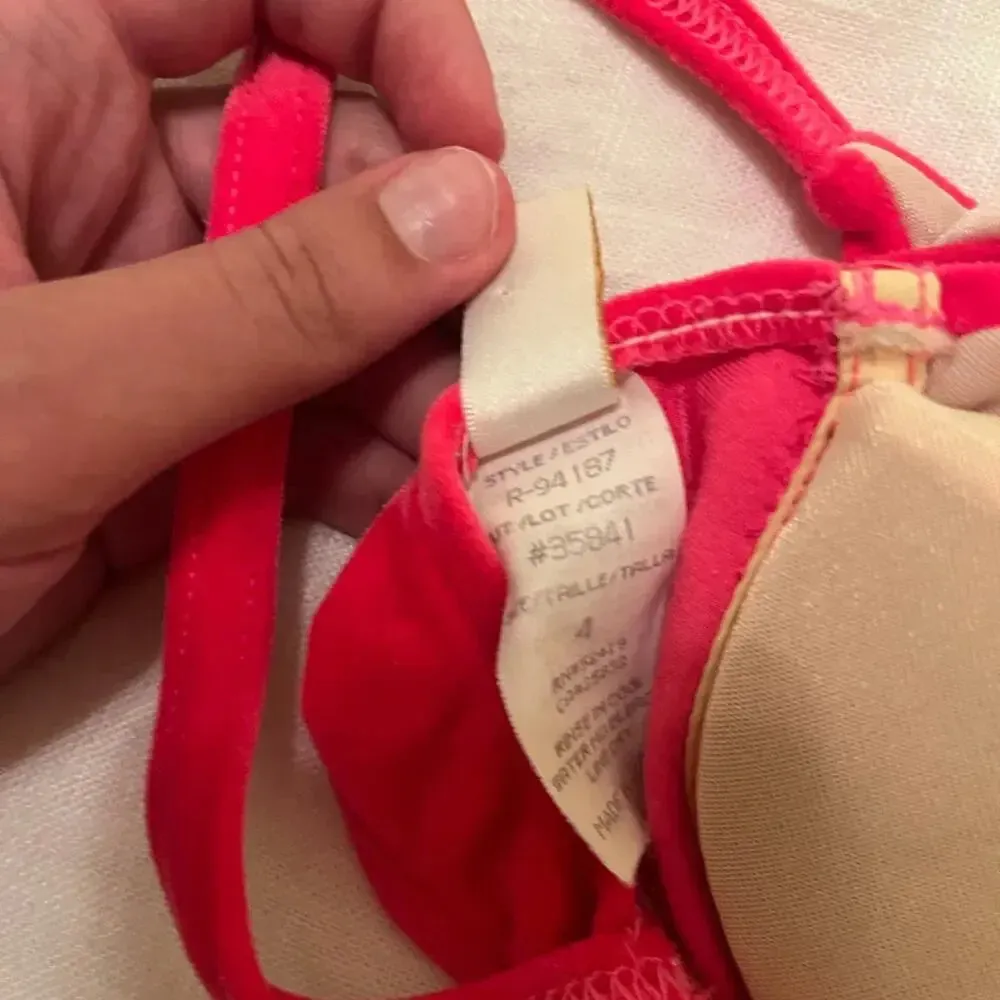 Vintage pink velvet bikini top small Sessa - Image 5