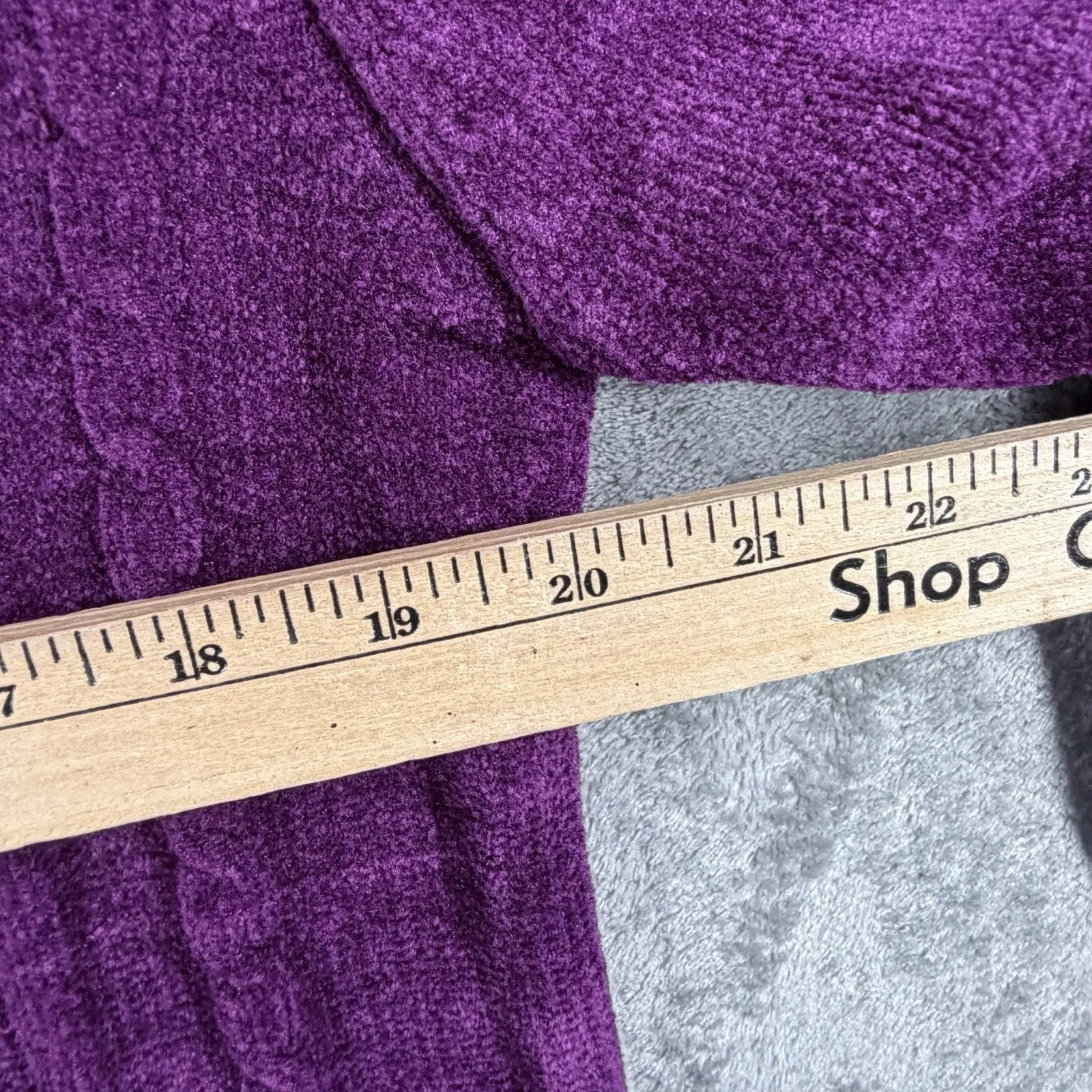 Jenny Cardigan Sweater Purple Cable Knit Beads Floral Granny Cottage L Vintage Size L - Image 9