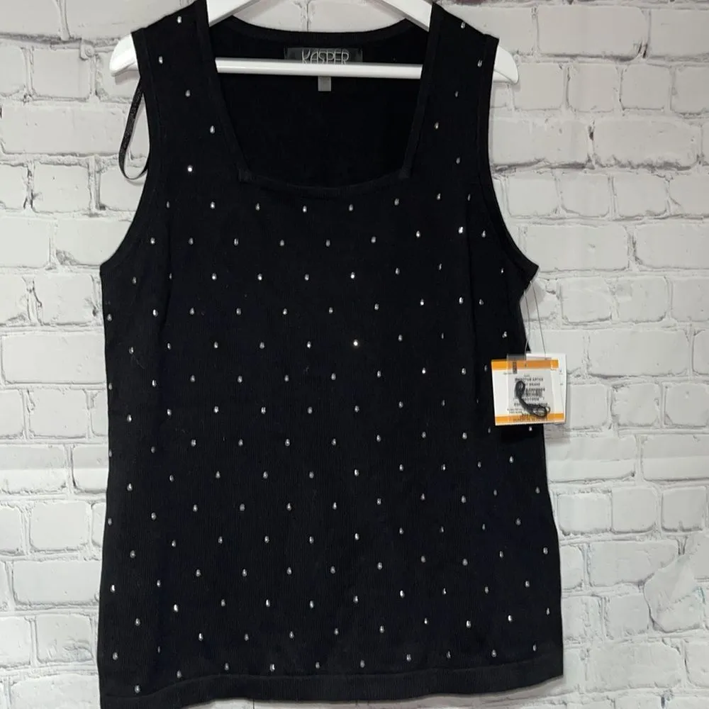 Kasper Open Cardigan and Matching Shell NWT Petite Small Black Size undefined - Image 8