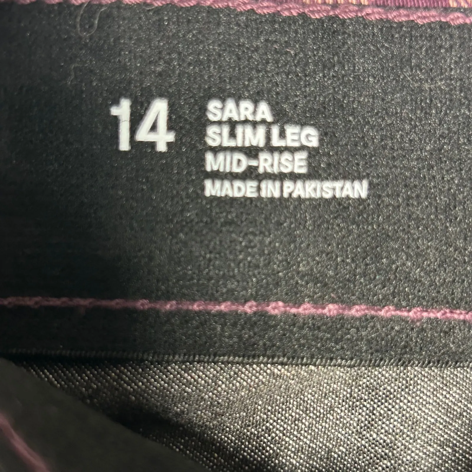 Liz Claiborne Womens Sara Slim Leg Mid Rise Gingham Pants Size 14 - Image 4