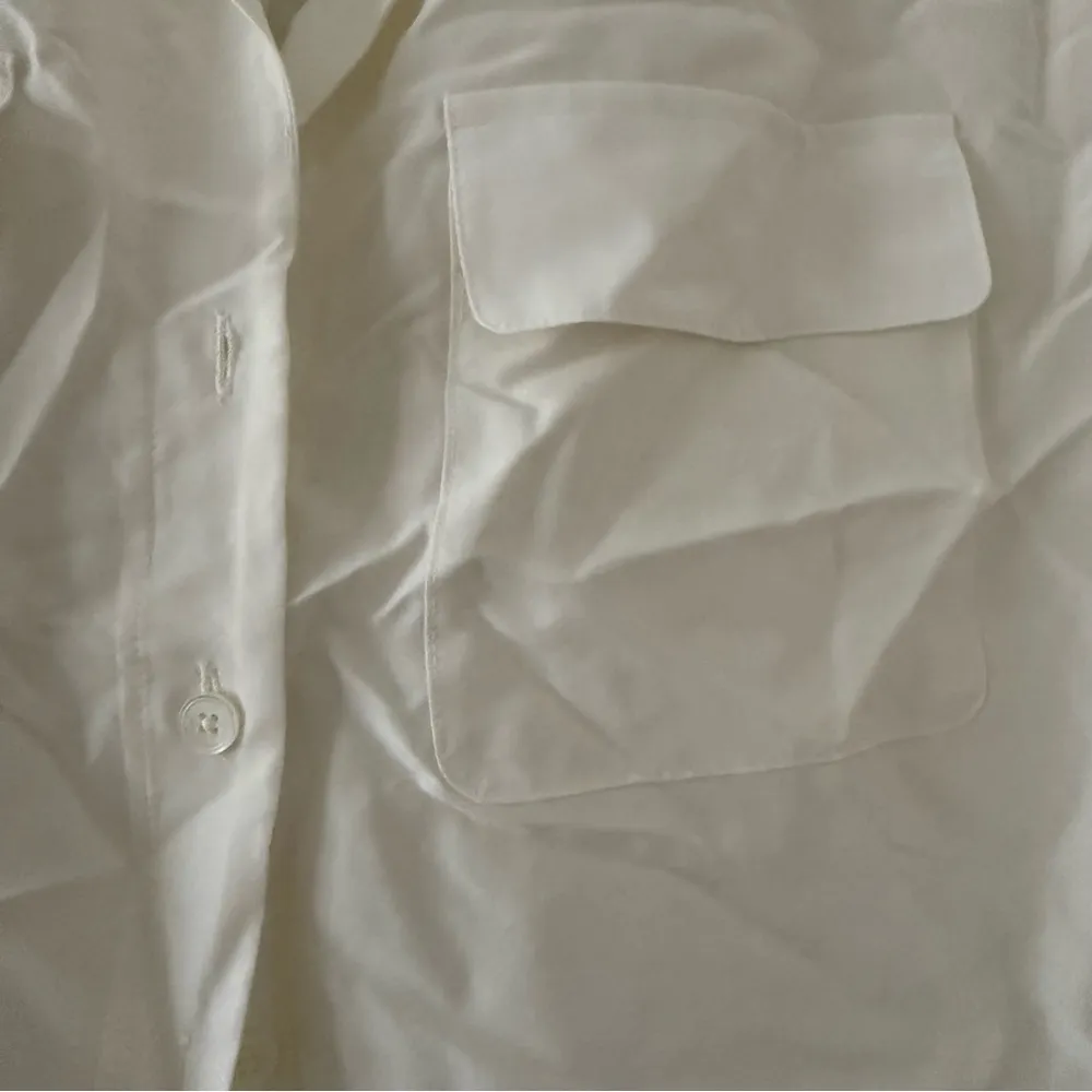 Madewell 100% Silk Drapey Patch-Pocket Sleeveless Shirt in Lighthouse Medium NWT - Image 9