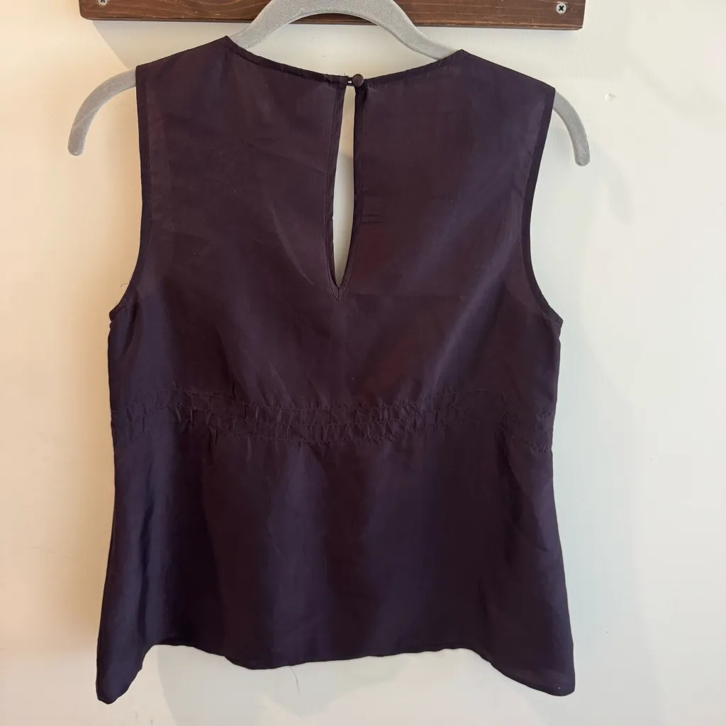 Y2K Vintage Old Navy 100% Silk Plum Babydoll Tank Top Small Purple - Image 5
