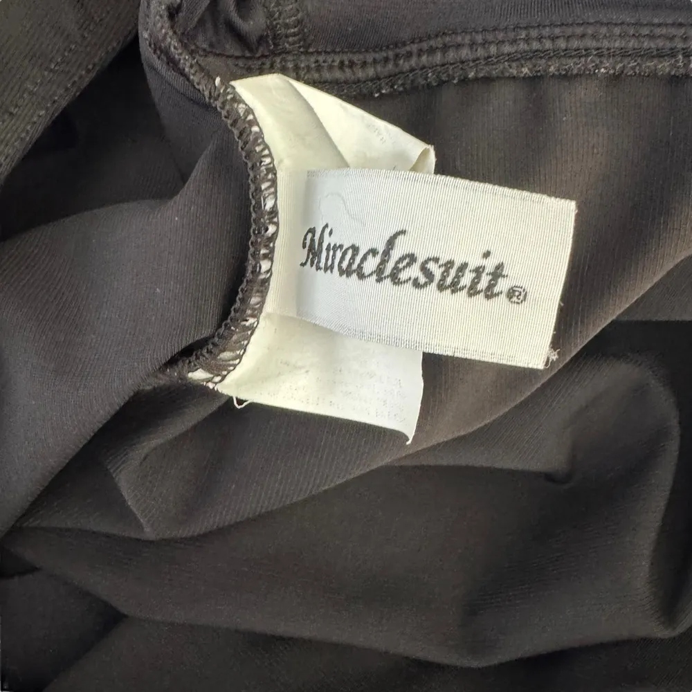 Miraclesuit - Black One-Piece Draped Neckline Swimsuit Sz XL - Image 5