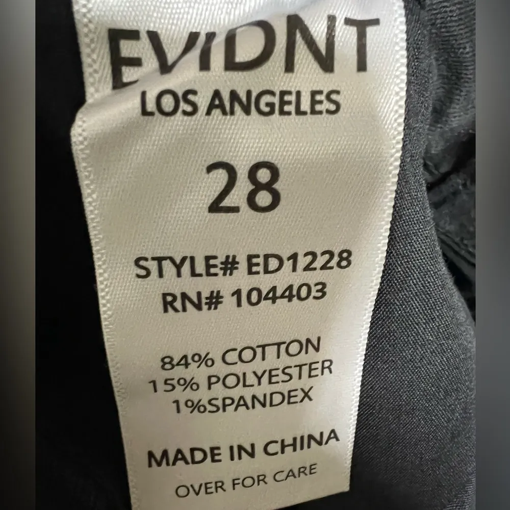 Anthropology EVIDNT Los Angeles Hermosa Black Raw Hem Stretch Denim Jean Size 28 - Image 4