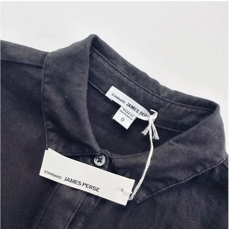 NEW James Perse Women's Linen Shirt Dress Black Short Sleeve Size 0 - Image 2