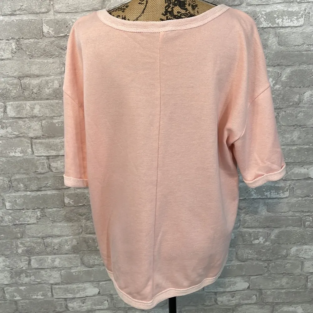 Harmony & Balance Short Sleeve Sweatshirt Orange Size 1X - Image 2