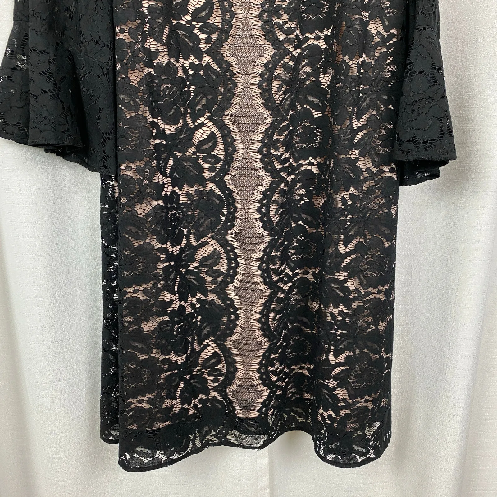 Lane Bryant Black Lace Trumpet Sleeve Shift Dress Sz.20W - Image 7