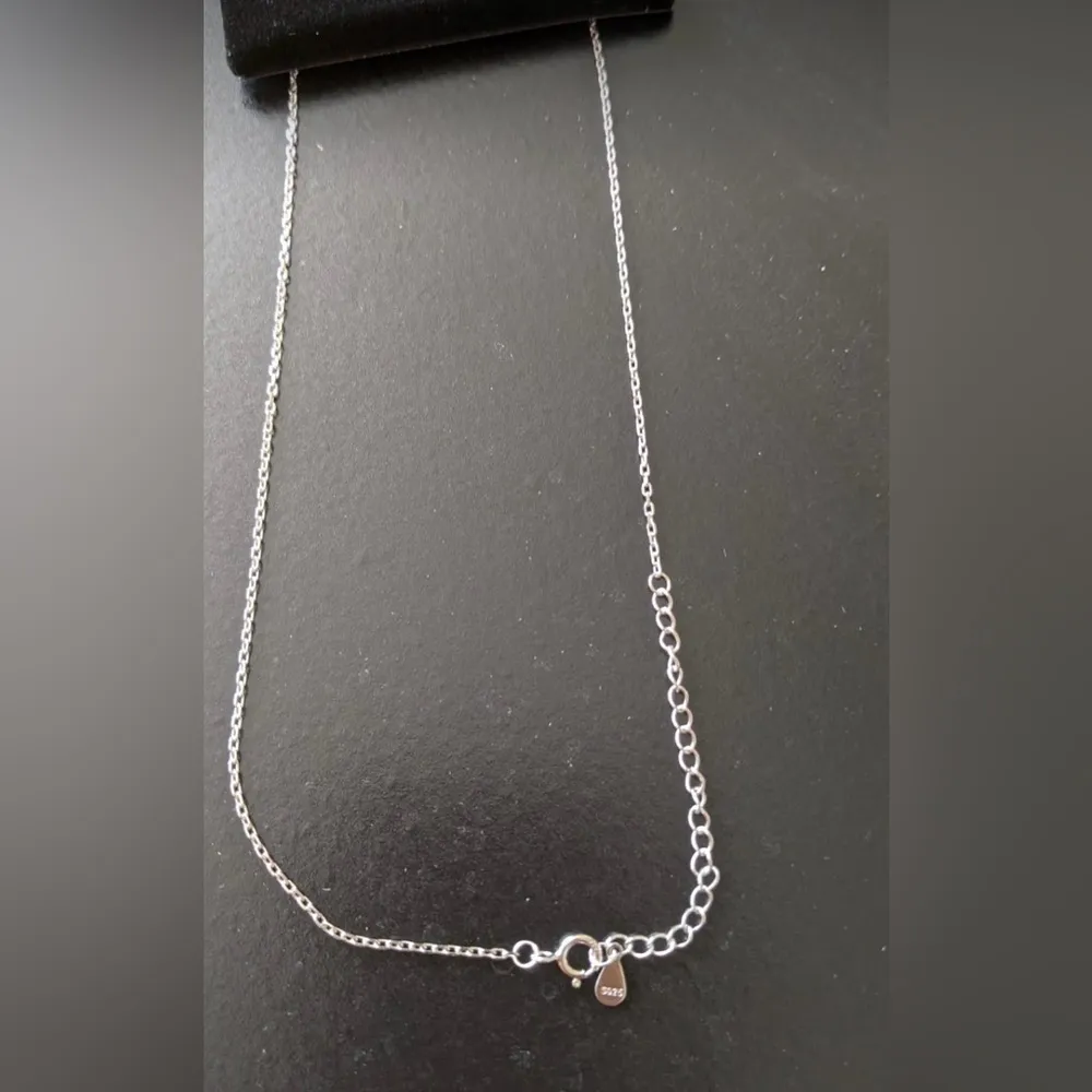 925 Sterling Silver 4 Carats Square Diamond Radiant Cut Birthstone Necklace NWT Blue - Image 3