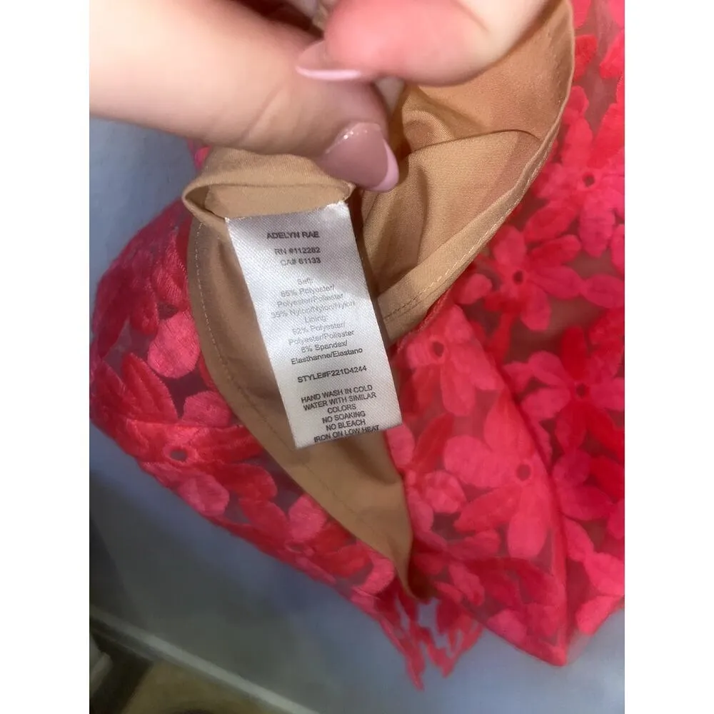 NWOT Adelyn Rae Pink Mila Embroidered Lace Dress Size Small - Image 10