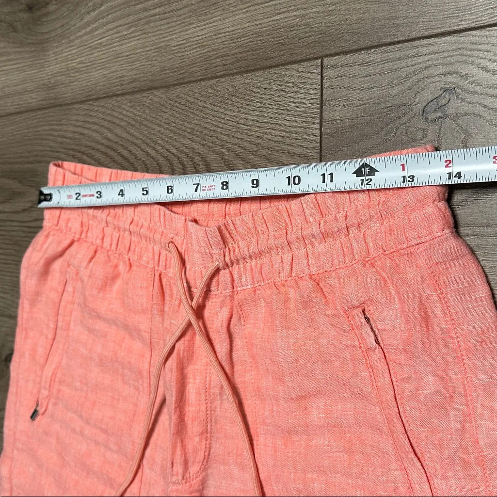 Athleta Retreat Linen High Rise Wide Leg‎ Pant Sunset Glow Orange Size 0 - Image 8