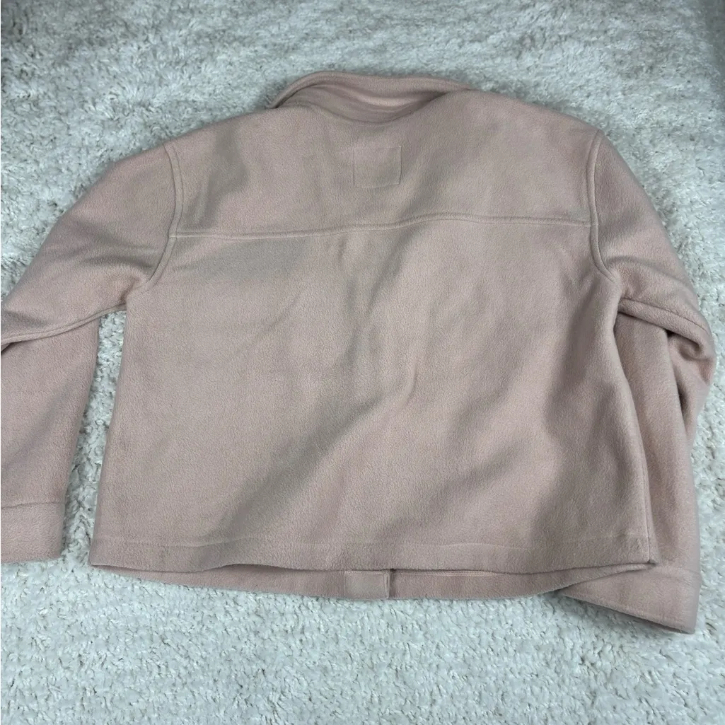 Altar’d State Women's Light Pink Button Up Cropped Fleece Jacket Size Large - Image 5
