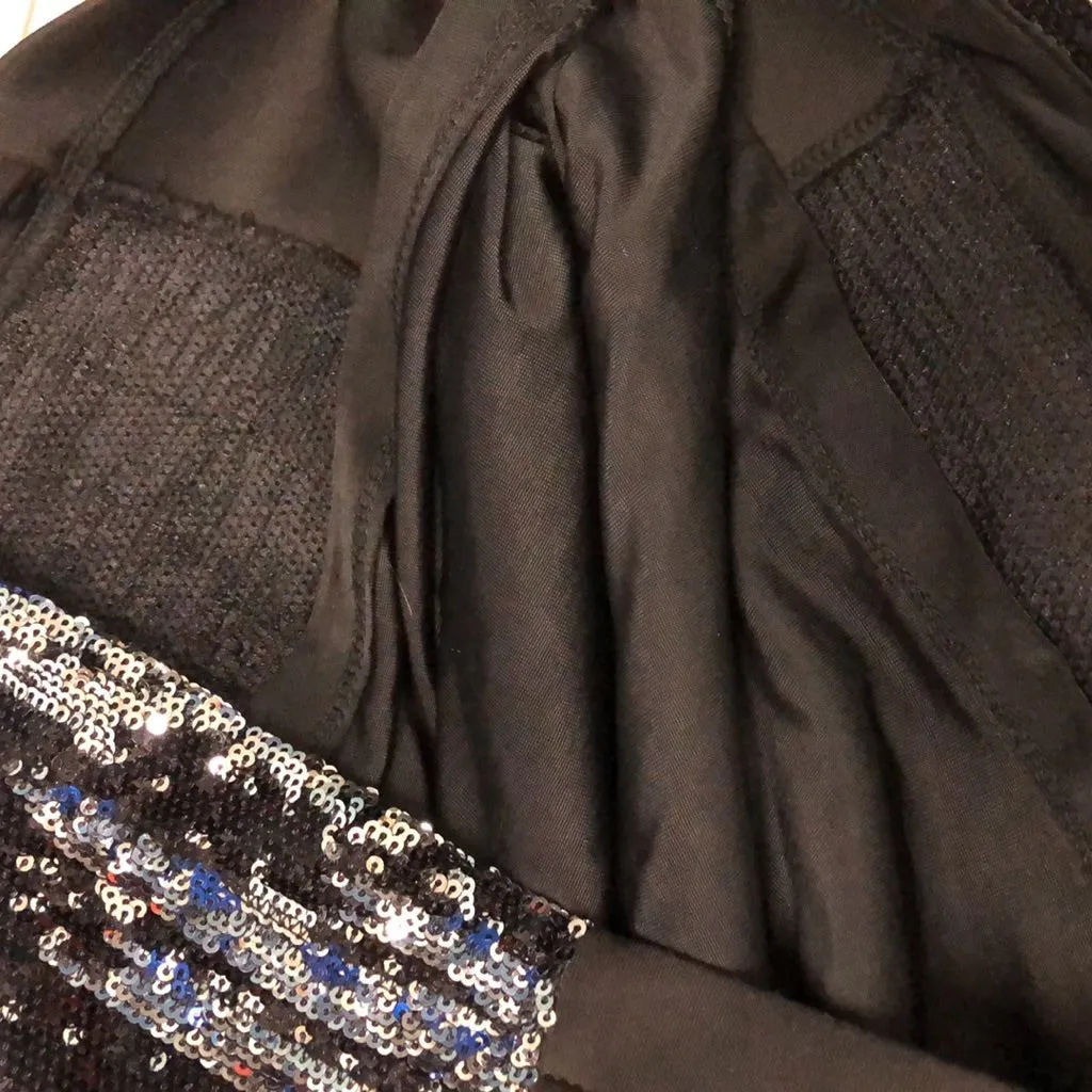 Bebe Addiction stretchy mini‎ skirt with sequins size L Black Size L - Image 4