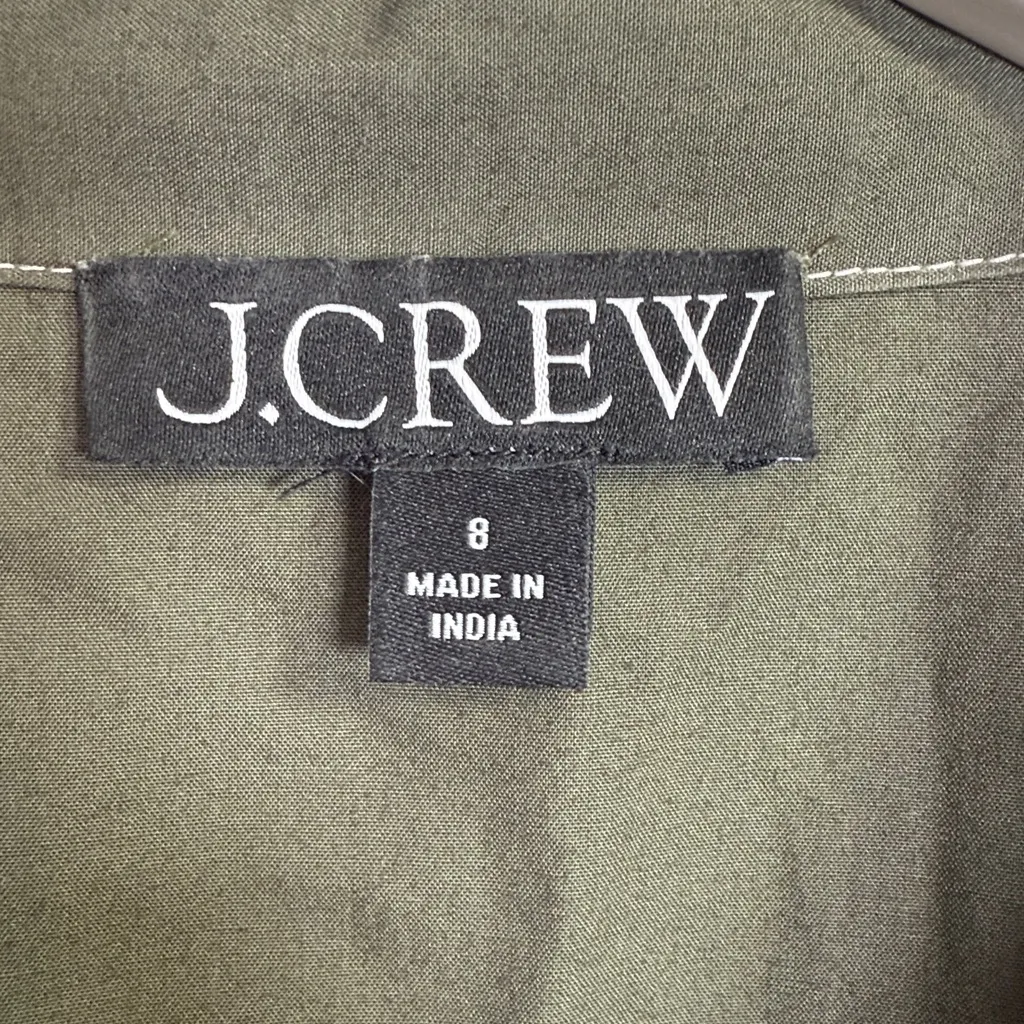 J. Crew Zip-up Shirt Dress in cotton poplin W2091 Sz 8 - Image 7