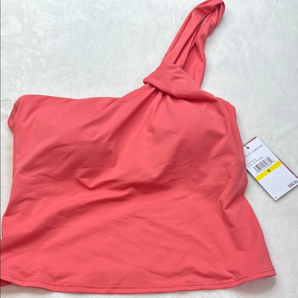 Vince Camuto Women’s Carmen Marc Valvo Swim Top- Coral Pink- Size Medium - Image 3
