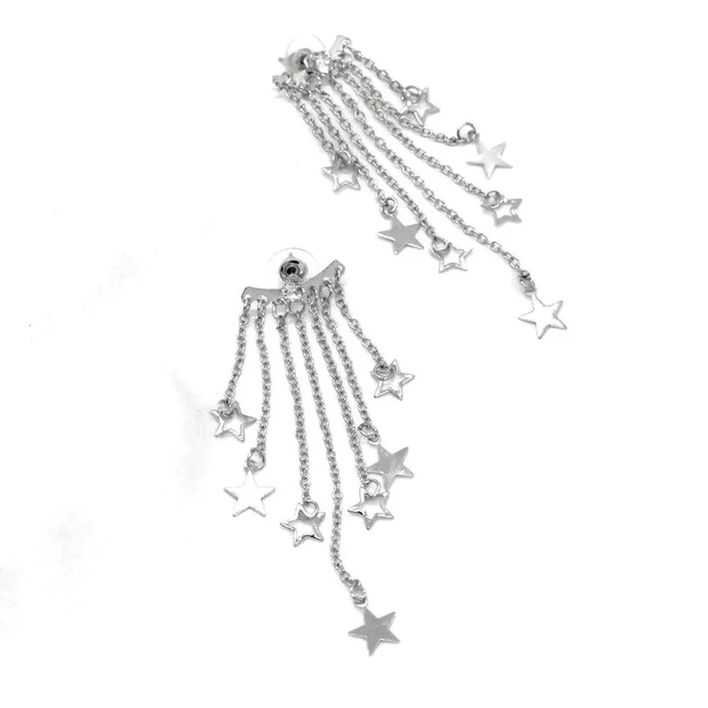Star Tassel Ear Jackets Silver - Image 3
