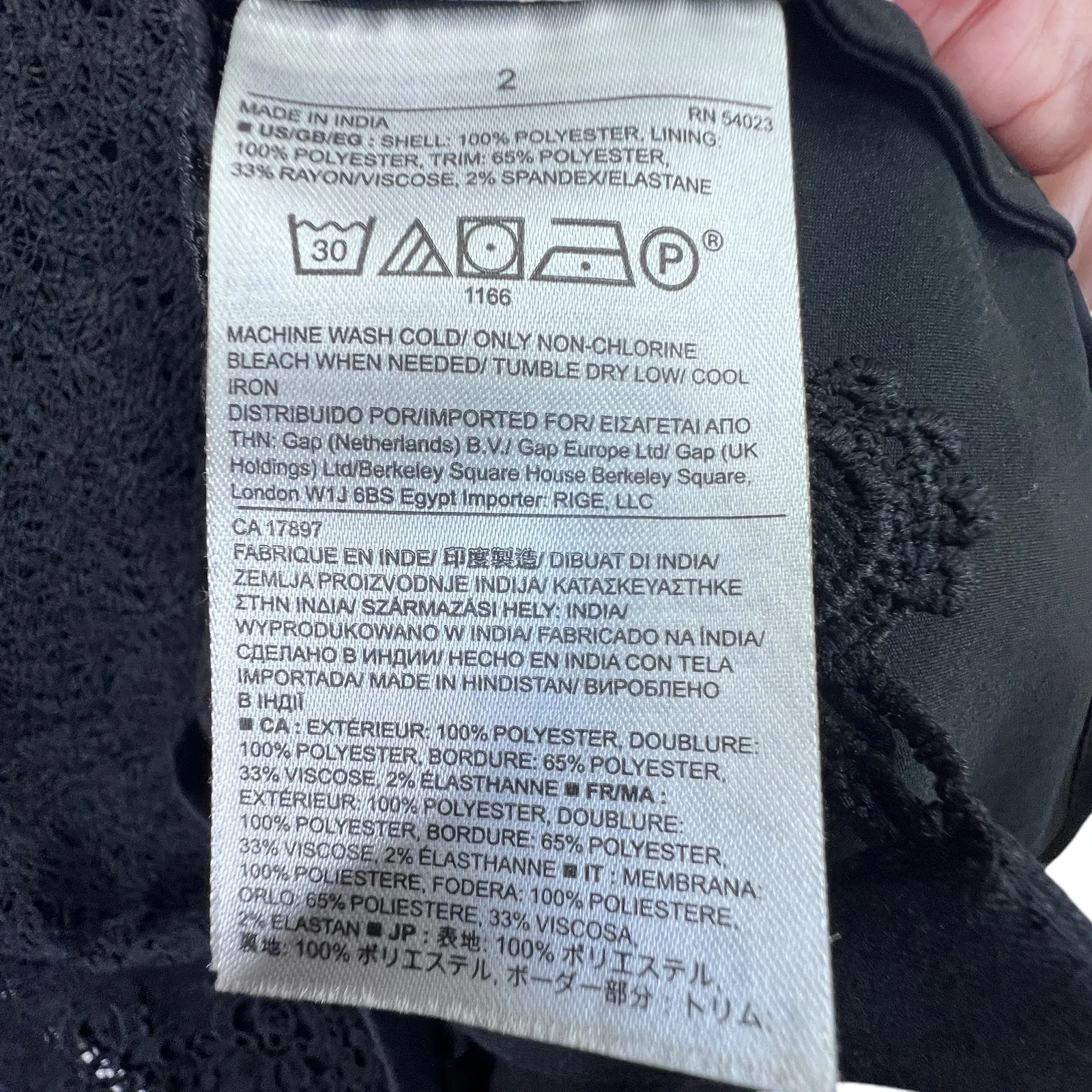 Banana Republic Heritage Belted Lace Shirt Dress Women Size 2 Black Crochet Hem - Image 13