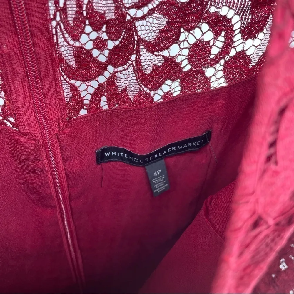 White House black market‎ Bell-Sleeve Lace Shift Dress Z160 - Image 5