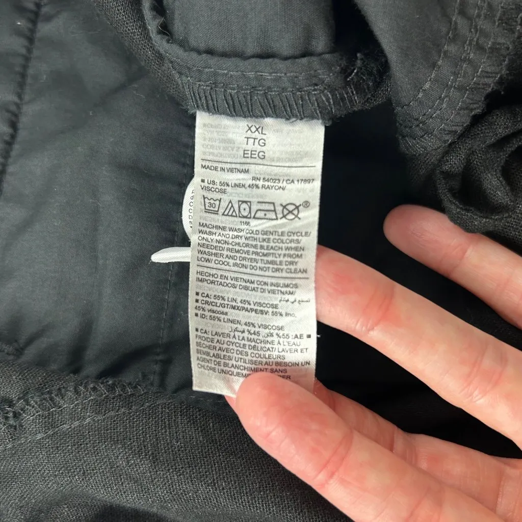Old Navy Black Linen Blend High Rise Slim Leg Ankle Pant XXL - Image 6