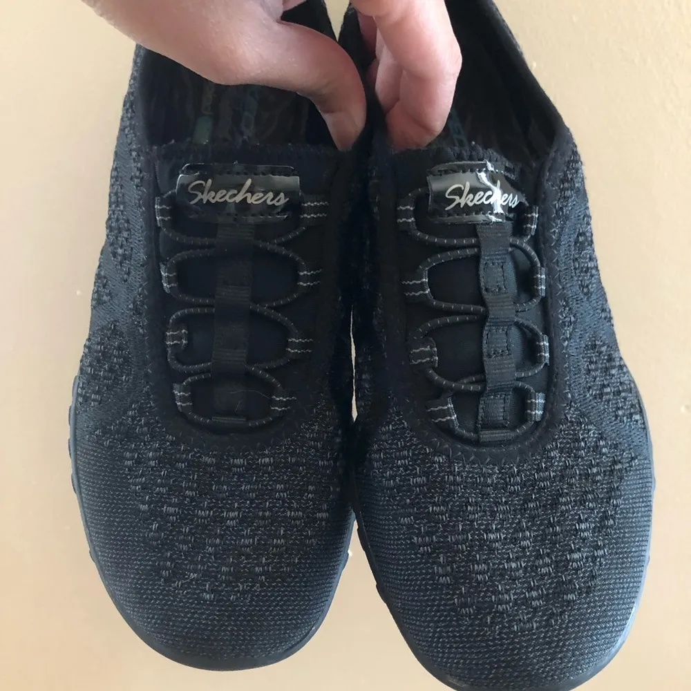 Skechers Black Comfy Strolling Slip On Memory Foam Womens Athletic Walking Sz 7 - Image 3