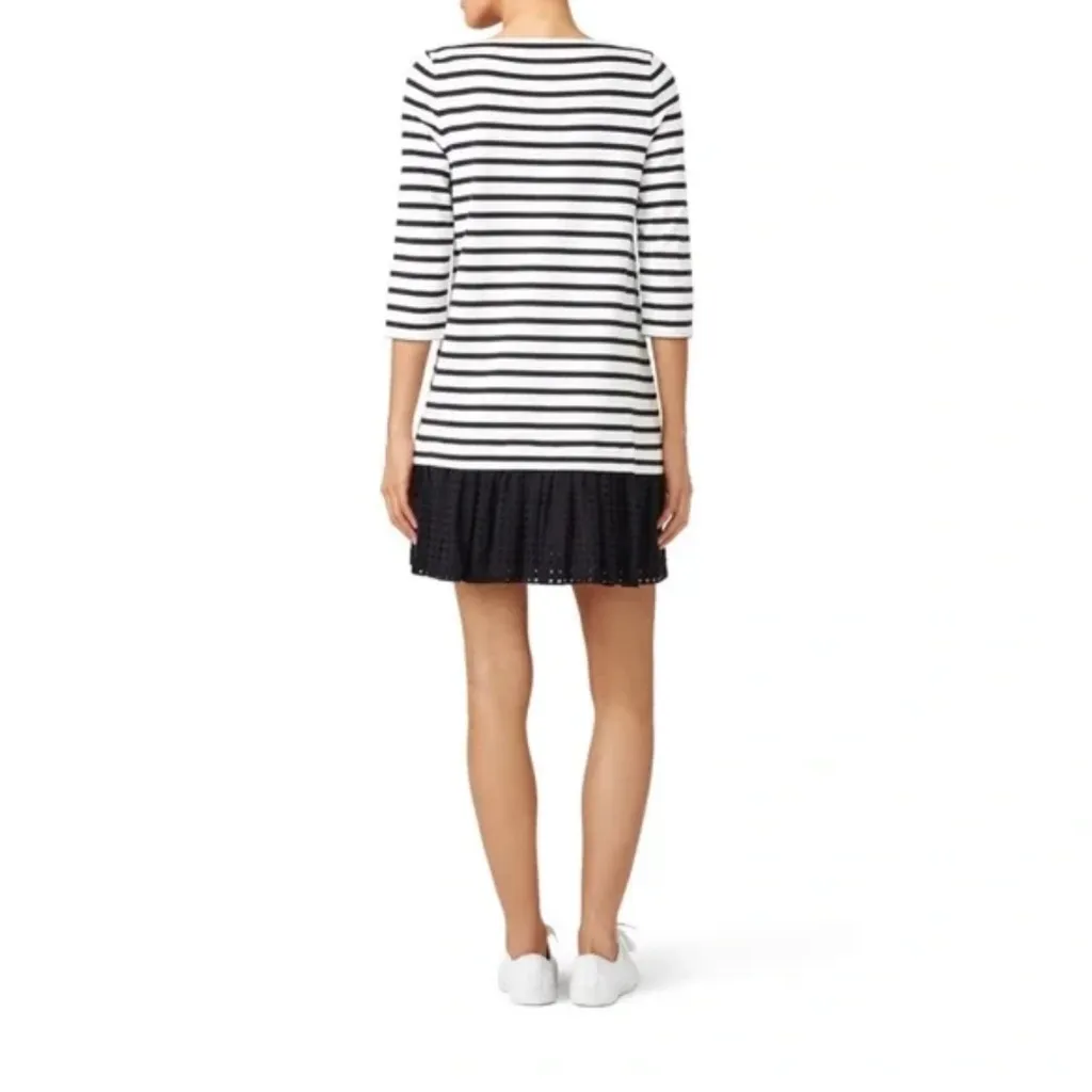 KATE SPADE Broome Street Dot Eyelet Stripe Dress Size‎ Medium Striped Layered - Image 2