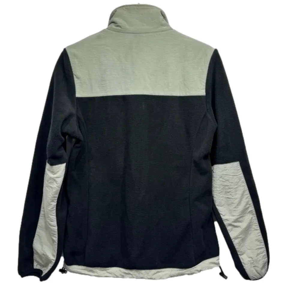 Exotic Identity Black Fleece and Khaki Colorblock Zip Front Jacket Size Small - Image 4