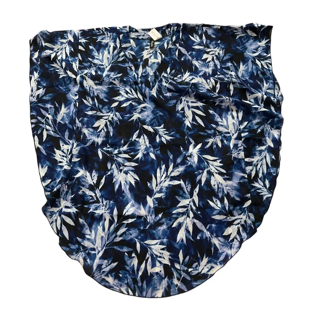 Maxine of Hollywood Blue Tropical Kaftan Cover-up Swimwear Women Size XS | 58-32 - Image 4