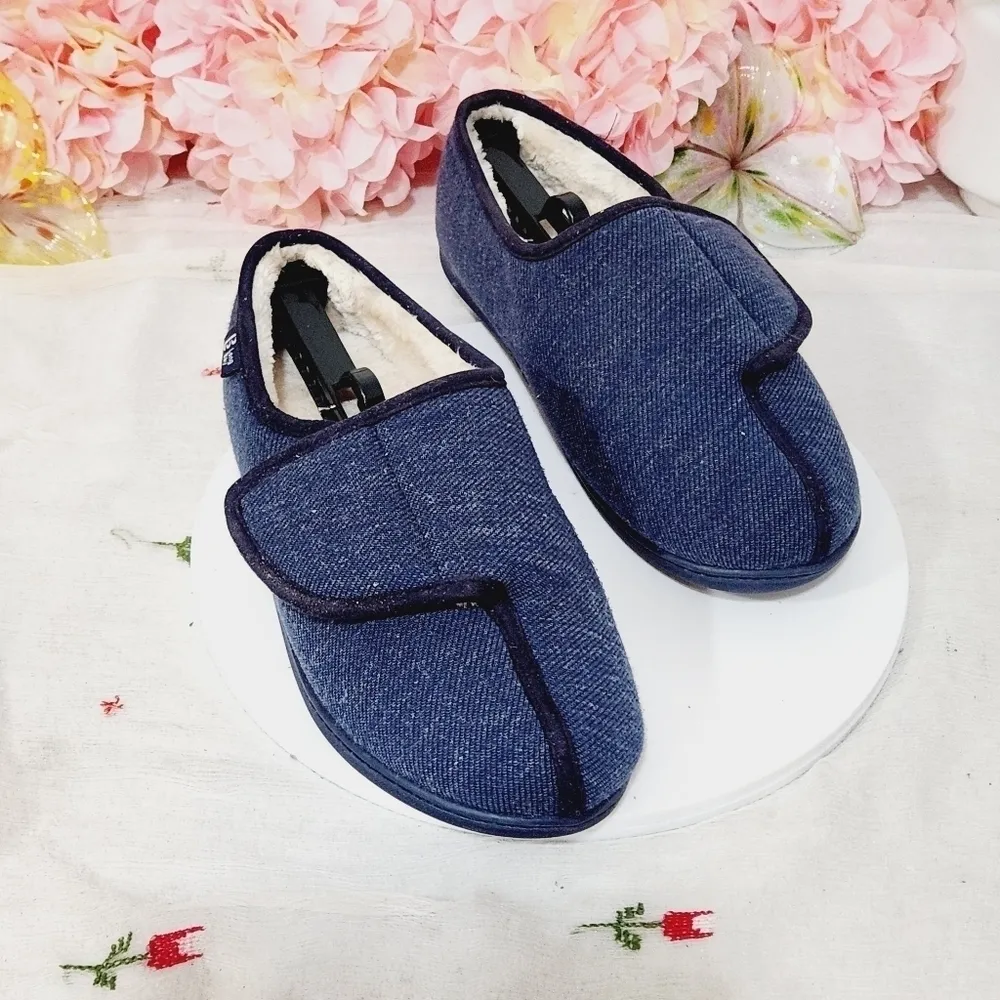 Longbay Women's Furry Memory Foam Diabetic Slippers Comfy Cozy Arthritis Edema Gray Size 11 - Image 7