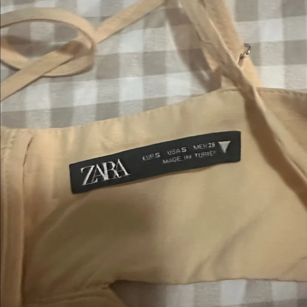 Zara Cut Out Linen Blend Dress - Image 5