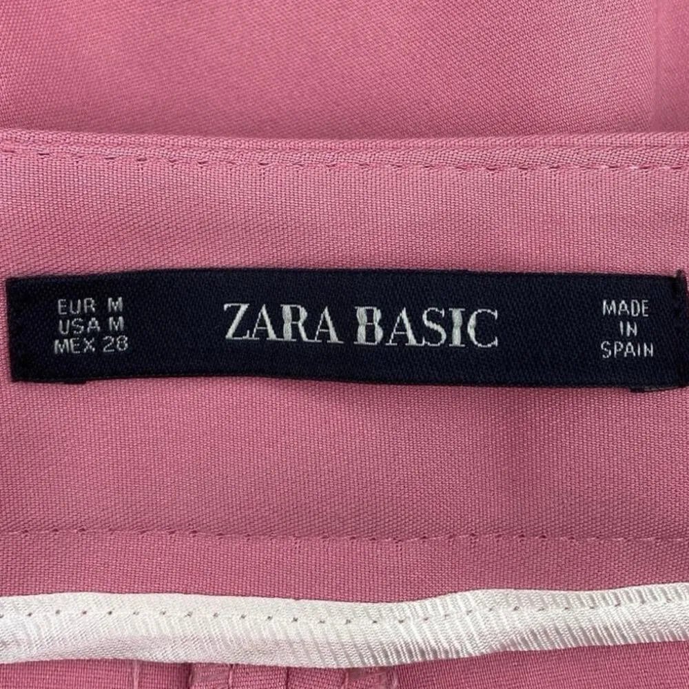 Zara Basic Pink Pocket High Rise Stretch Chic Ruffle Hem Flare Short Size M Size M - Image 3