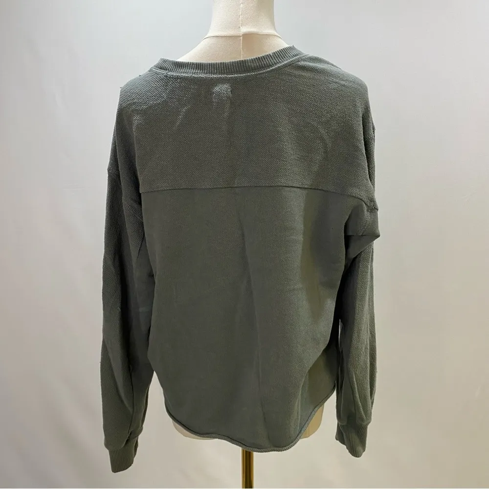 Green Distressed Aerie Crewneck - Image 2