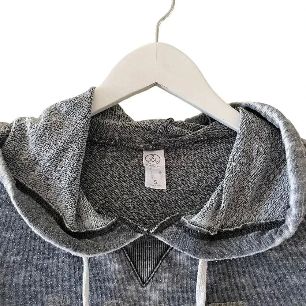 Alternative Apparel Burnout Boxy Hoodie Cotton Blend Sweatshirt SZ S #1268 - Image 11