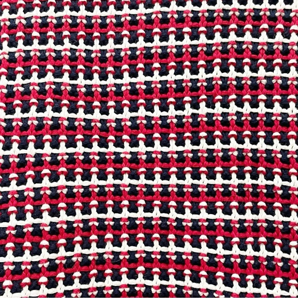 Talbots Chunky Knit Tweed Cardigan Red White Blue Size Medium Americana Nautical - Image 8