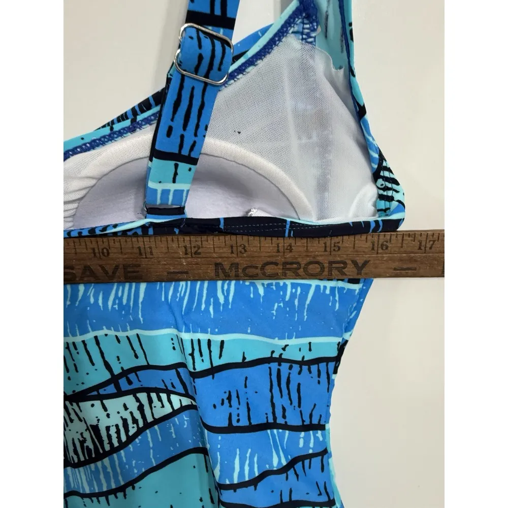 Love My Curves Style 344 Size 16 1x One Piece Swimsuit‎ Resort Beach Blue NWT - Image 4