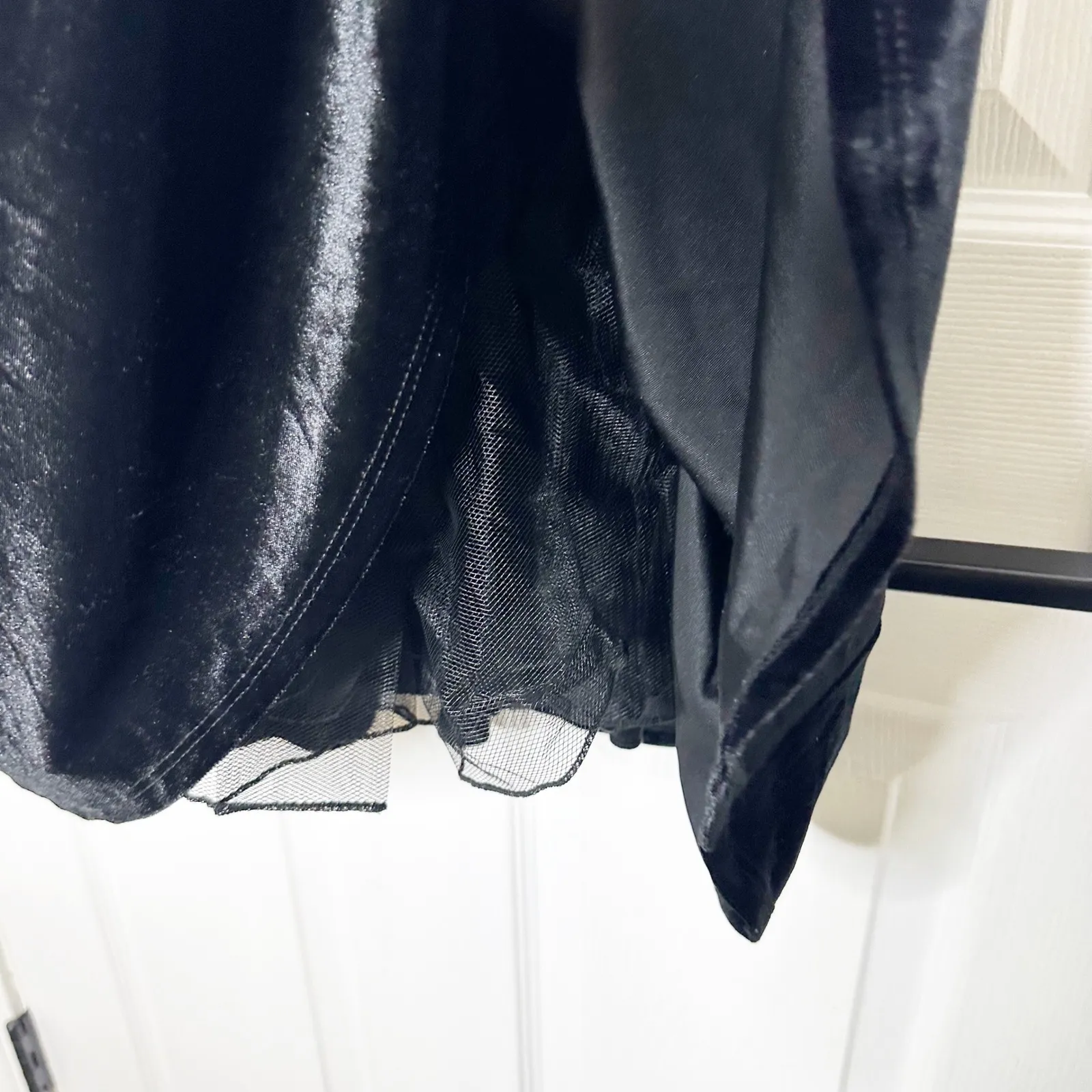 City Studios Juniors 5/6 White Bow Black Velvet Fit &‎ Flare Mini Dress - Image 3