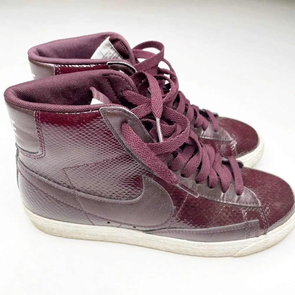 Nike Blazer Mid Premium Leather Sneaker Bordeaux Snakeskin 685225 600 Women's 7 - Image 6