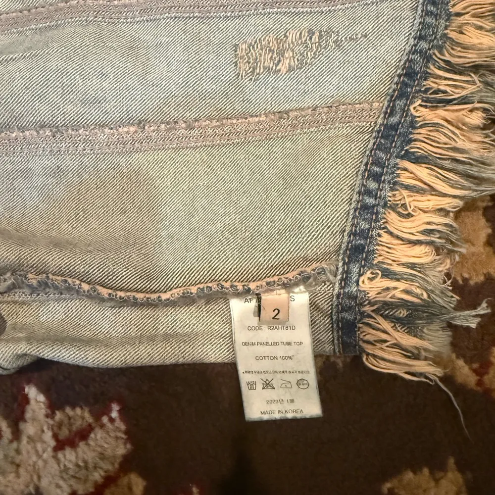 Afterhours Denim Strapless Top Blue Size 2 - Image 5