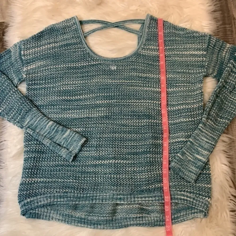 Soybu Gigi Boardwalk scoop neck sweater open knit cross back L - Image 9