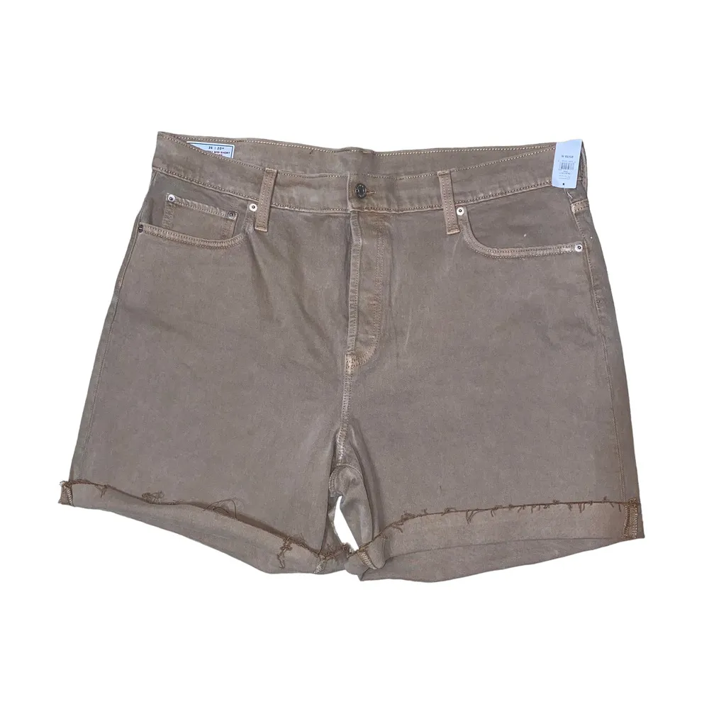 GAP Cheeky Midi Short High Rise Cuffed button fly Khaki jean shorts 35/20R NWTs - Image 80
