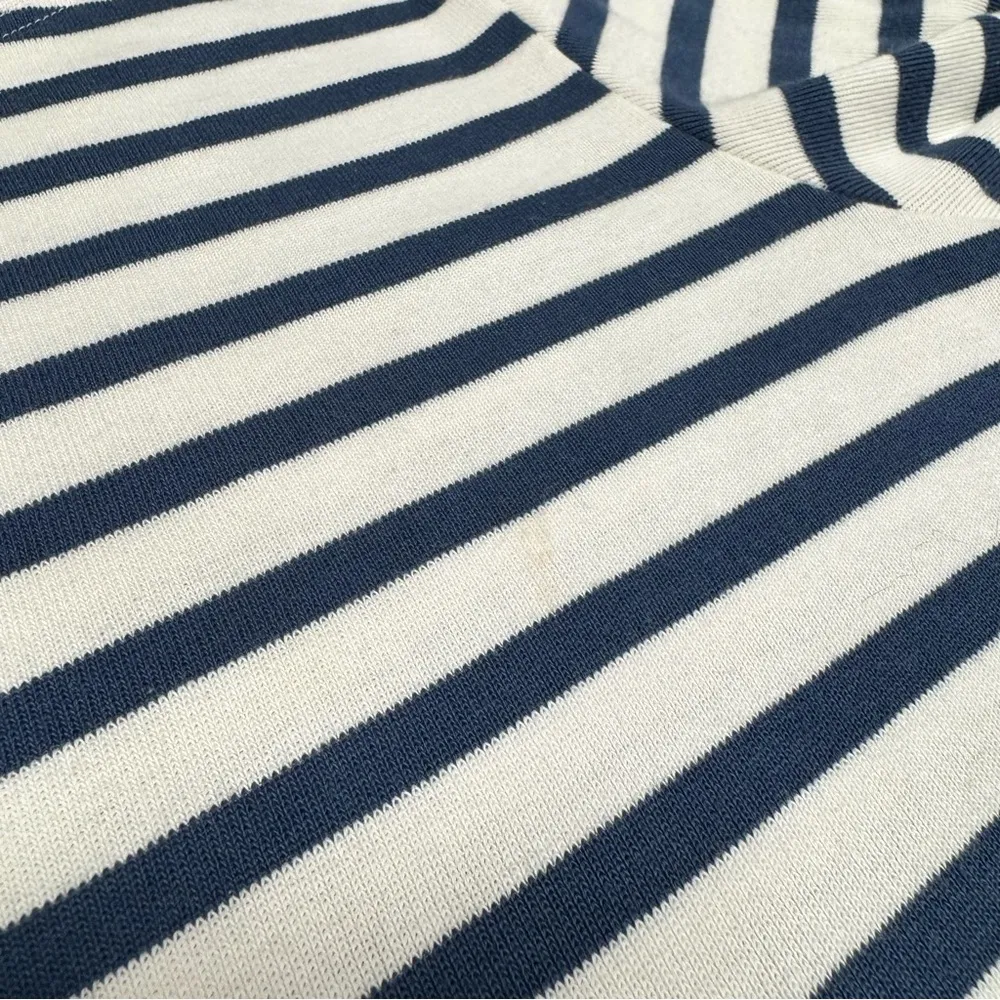 Lake Pajamas Breton Stripes 3/4 Sleeve Mini Dress Navy Blue White Medium M - Image 9