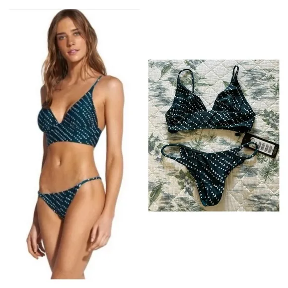 ViX Ventana Bikini Set Ocean M Helen String Cheeky Cut Teal Green Size M - Image 2