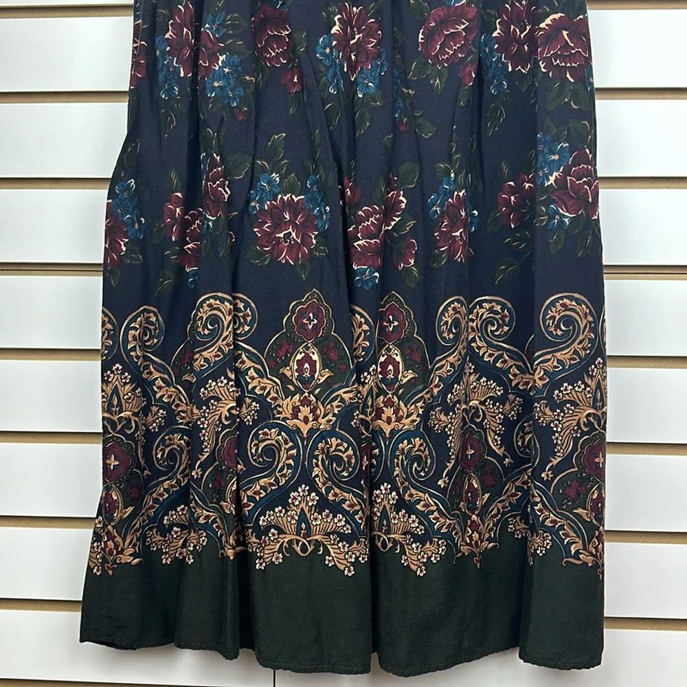 Vintage Black/Blue/Purple Flo Maxi Skirt - Image 4