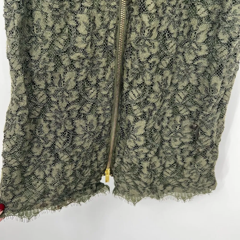 Diane von Furstenberg DVF Celebrity Zarita Lace Dress olive green party Size 4 - Image 3