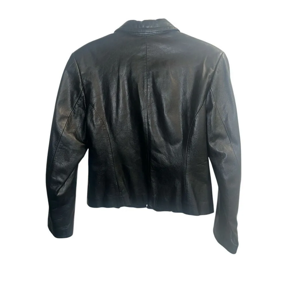 ✨Maxima Wilson’s Leather Sz Medium Jacket Thick High Quality Zip Up✨ Black - Image 2