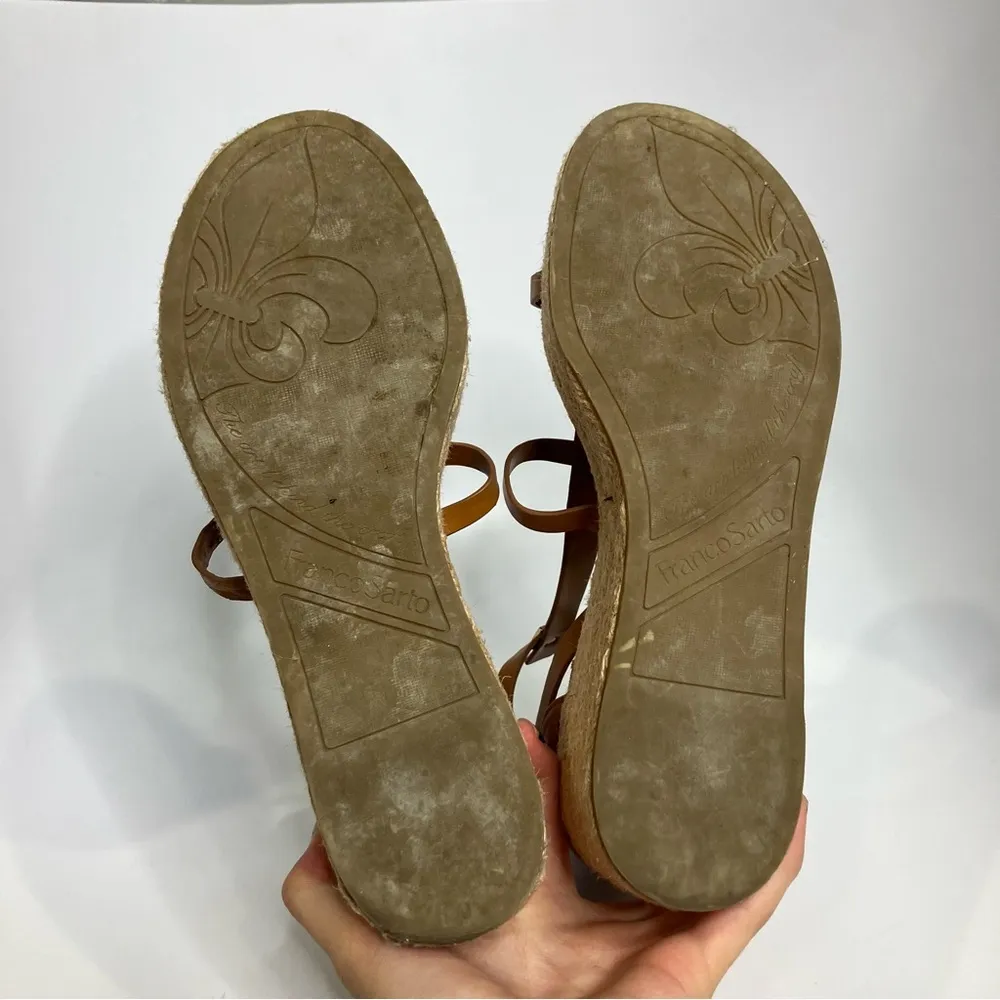 Franco Sarto Pana espadrille platform wedge sandals tan cream women’s size 10‎ - Image 6