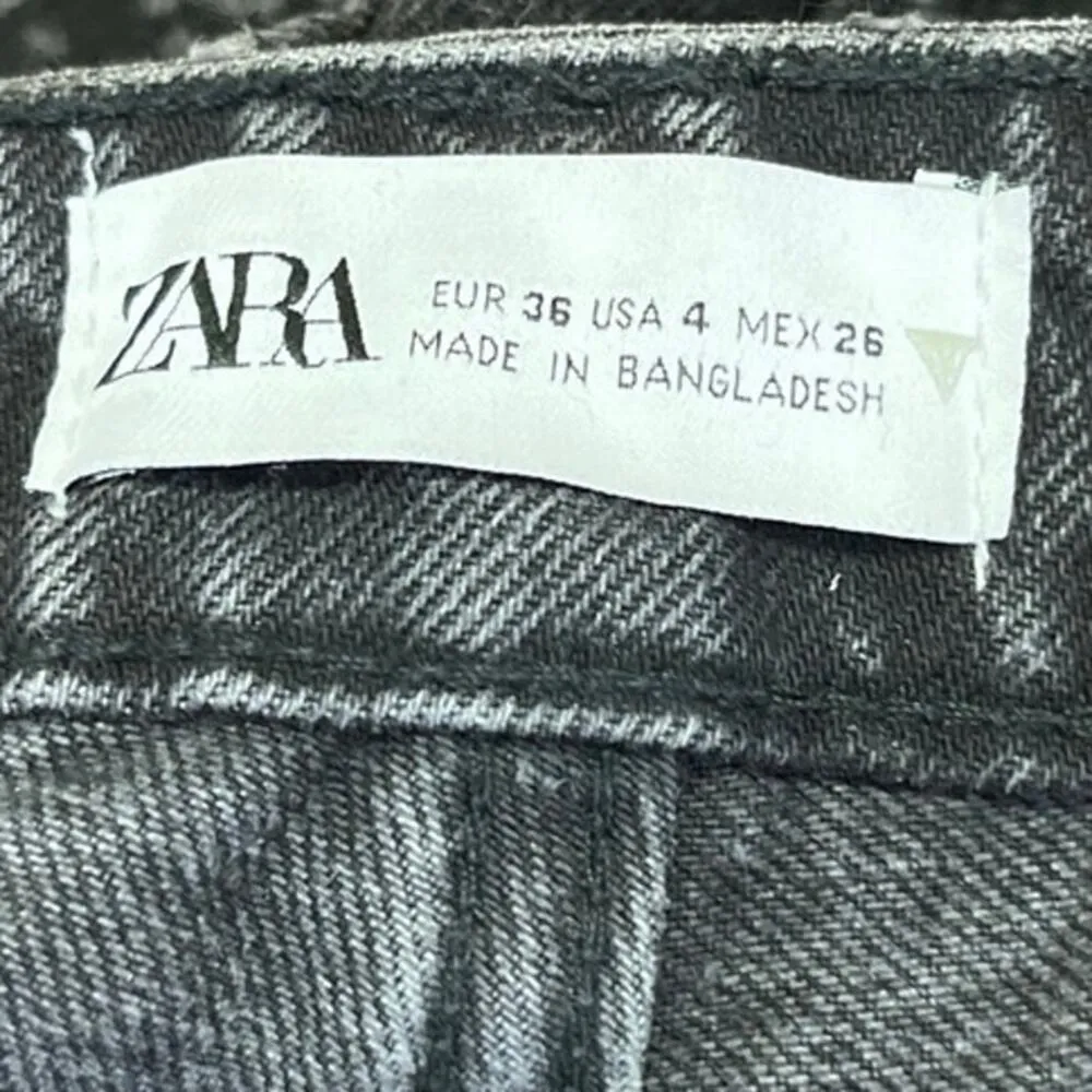 Zara Women's Black High Waisted Casual Straight Cropped Denim Jeans Size 4 - Image 4