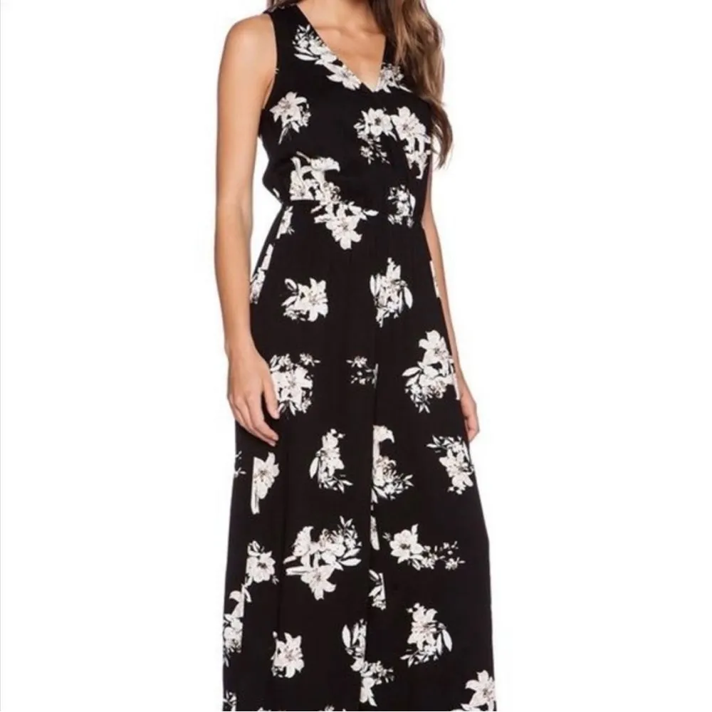 BB Dakota Jumpsuit Wide Leg Black Floral Backless Sleeveless M Brunch Garden - Image 3