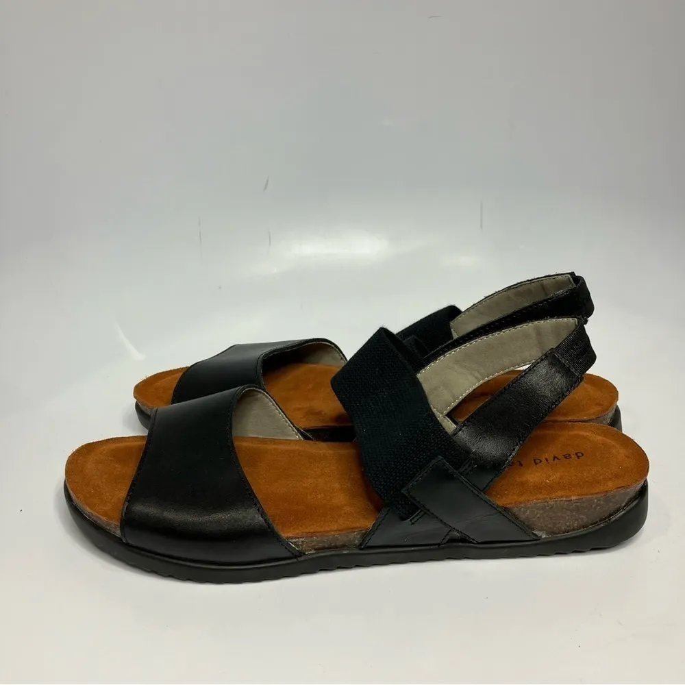 David Tate sandals black leather size 10‎ - Image 4