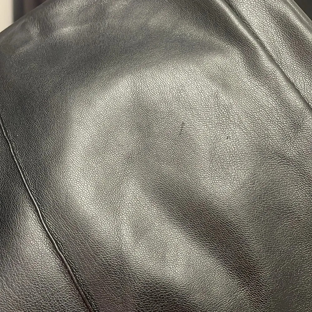 💙💖 Meshki Zarsa Wide Leg Mid Rise Faux Leather Black PU Pant - Image 8