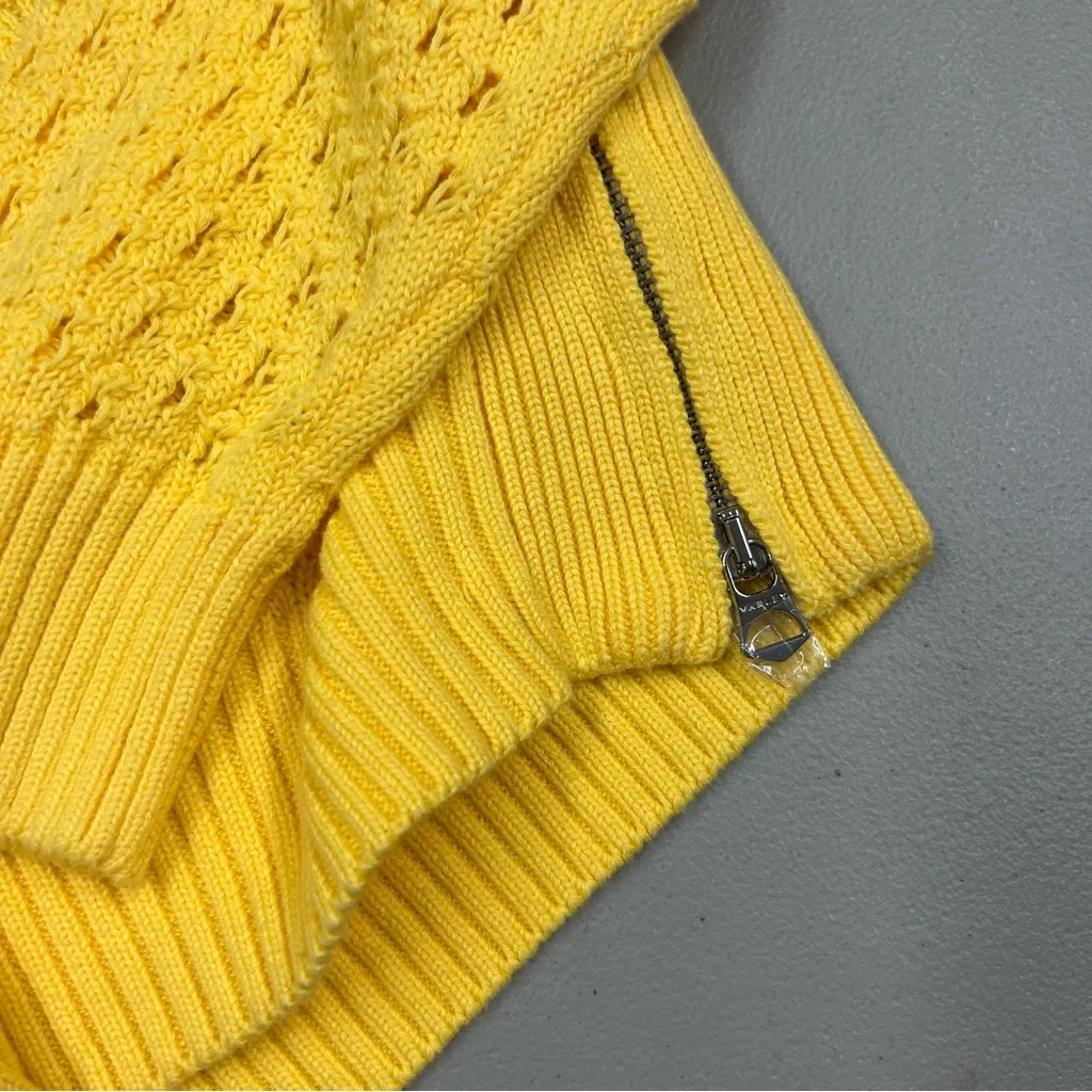 Varley Hains Knit Crew Neck Sunlight Yellow Sweater Top Long Sleeve Women Medium - Image 2